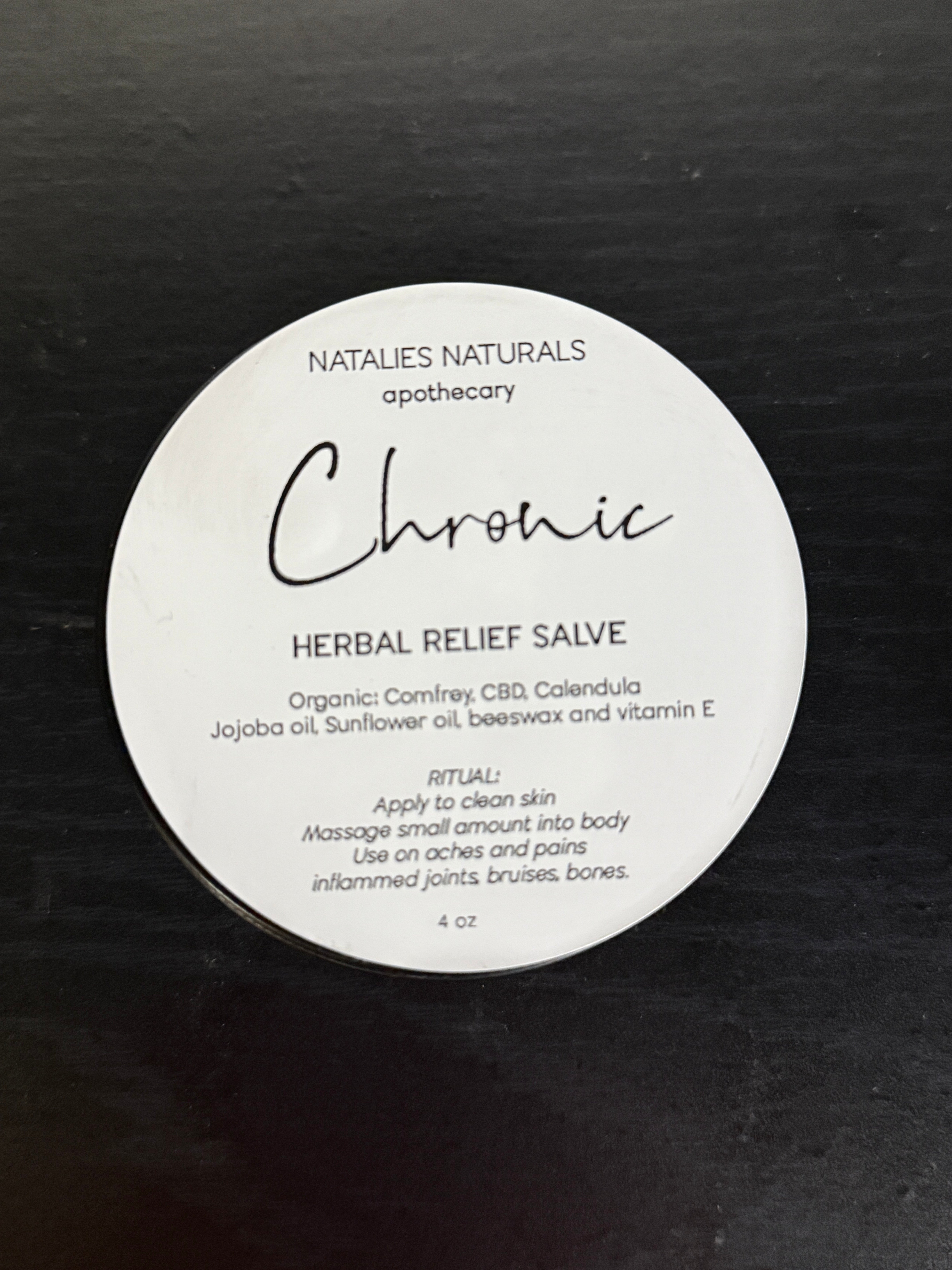 Chronic- natural pain relief herbal salve