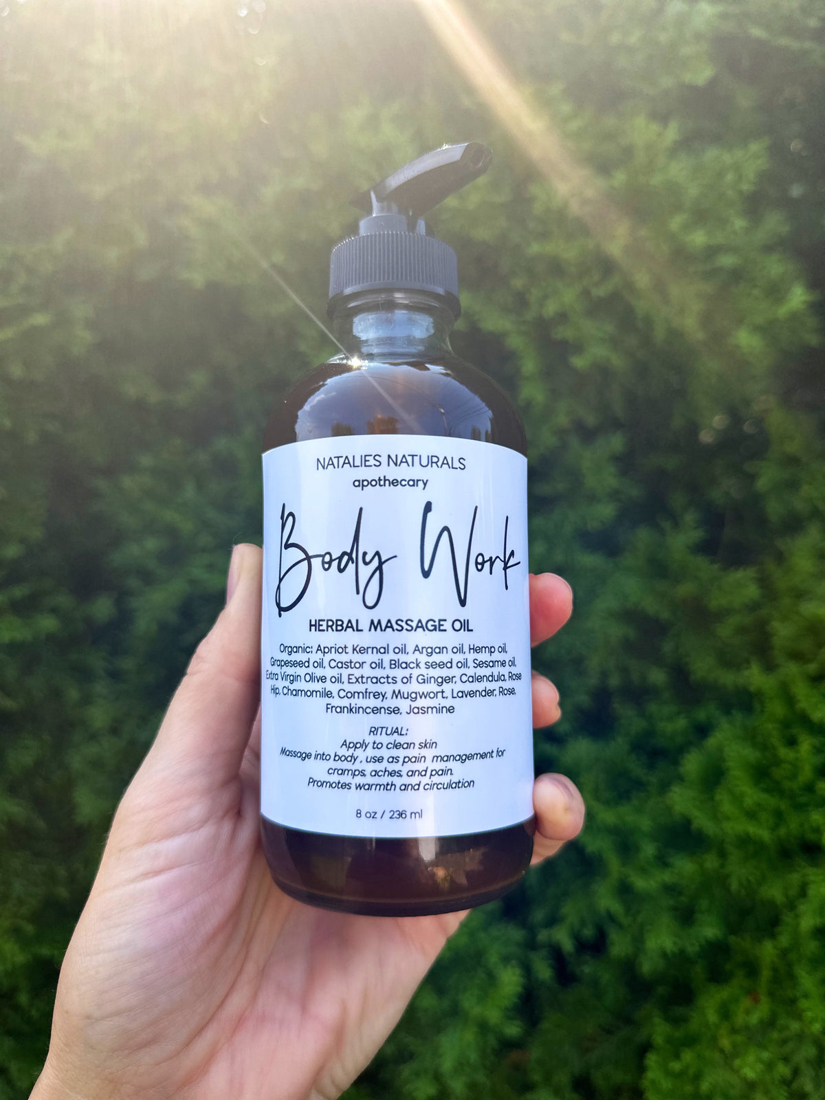 Body Work- Herbal Massage Oil - Natalies Naturals Apothecary